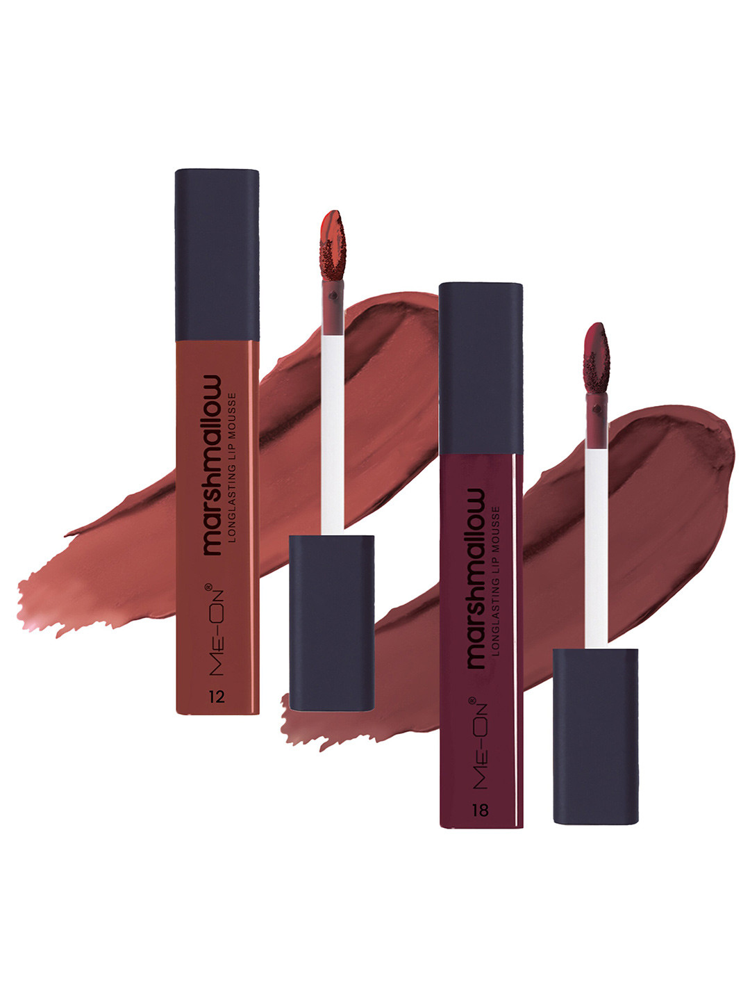 ME-ON Set Of 2 Marshmallow Long Lasting Lip Mousse -6ml Each- Espresso 12-Spicy Sangria 18