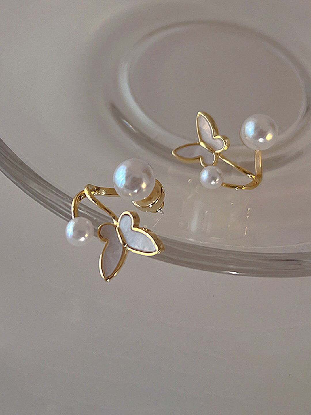 Krelin Beads Studded Butterfly Wings Studs Earrings