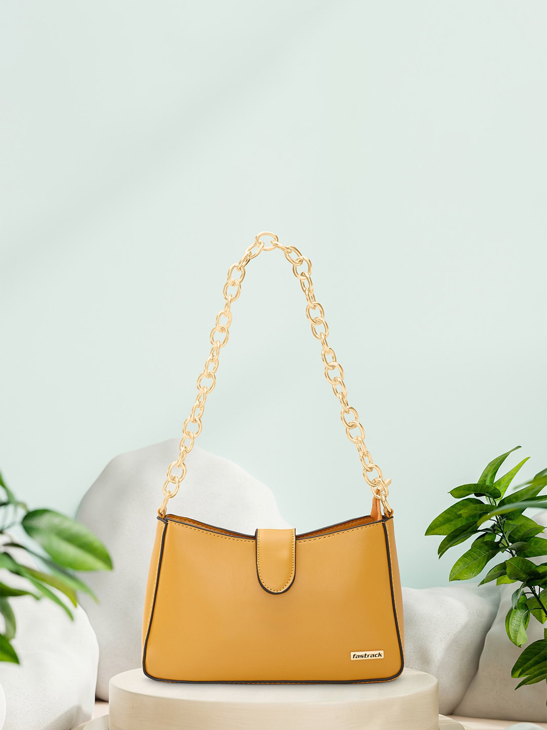 Fastrack Solid Tasselled Synthetic Leather Mini Cloud Dancer Shoulder Bag