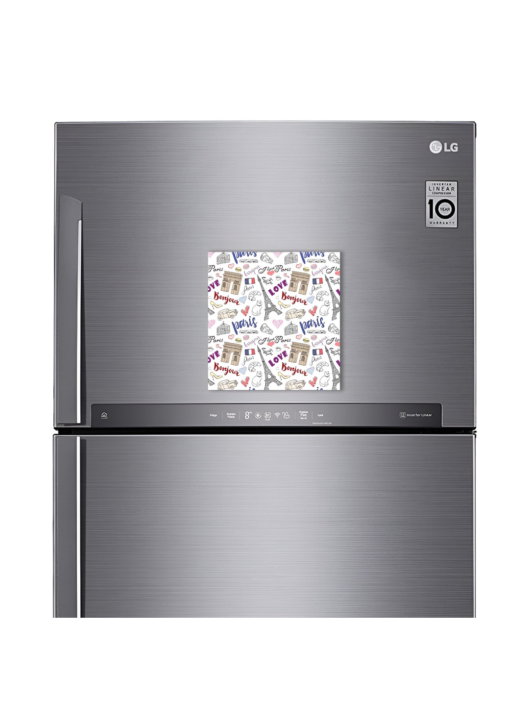 ARTBUG White & Blue Printed Decorative Fridge Magnet