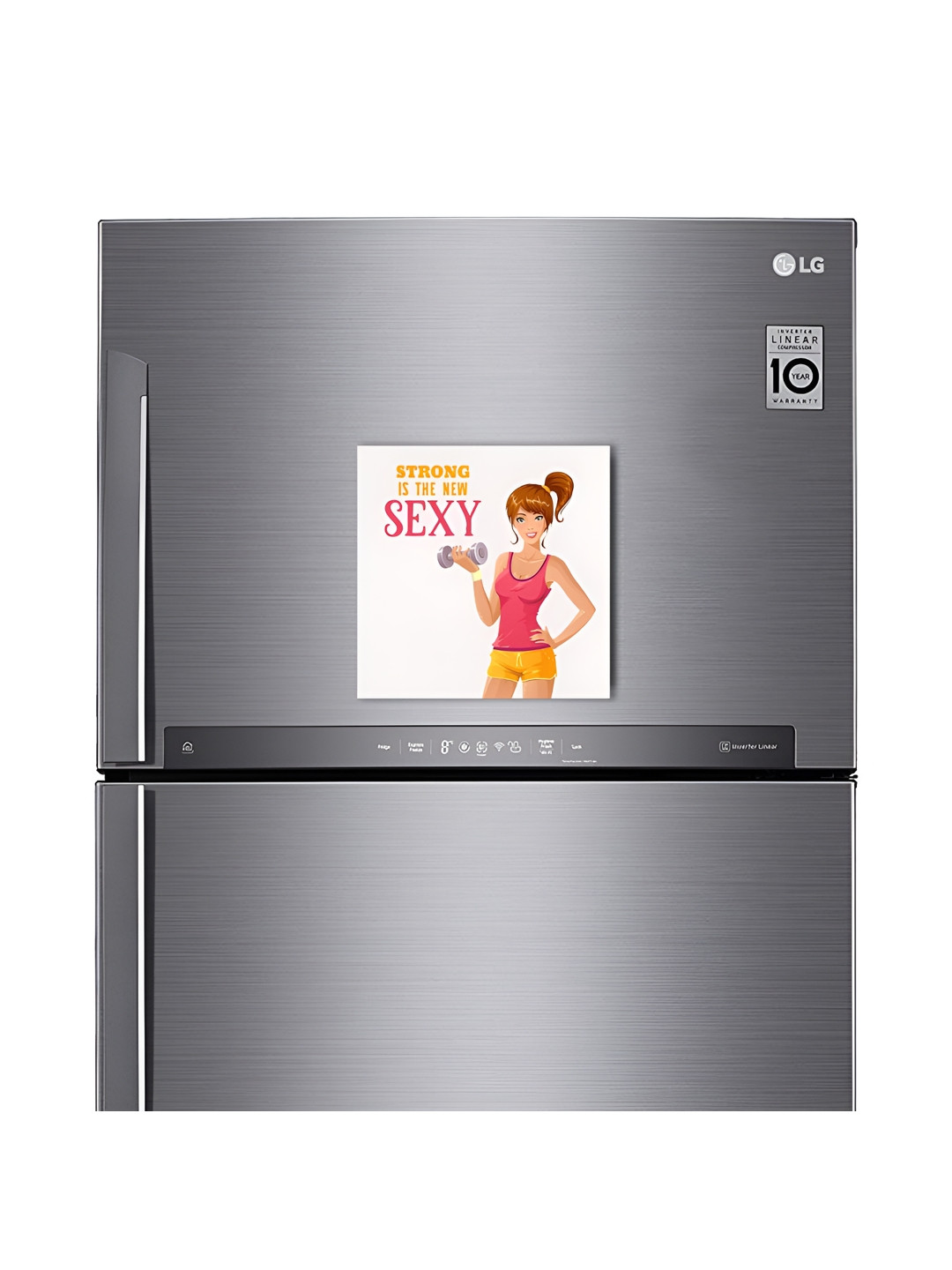 ARTBUG White & Pink Decorative Fridge Magnet