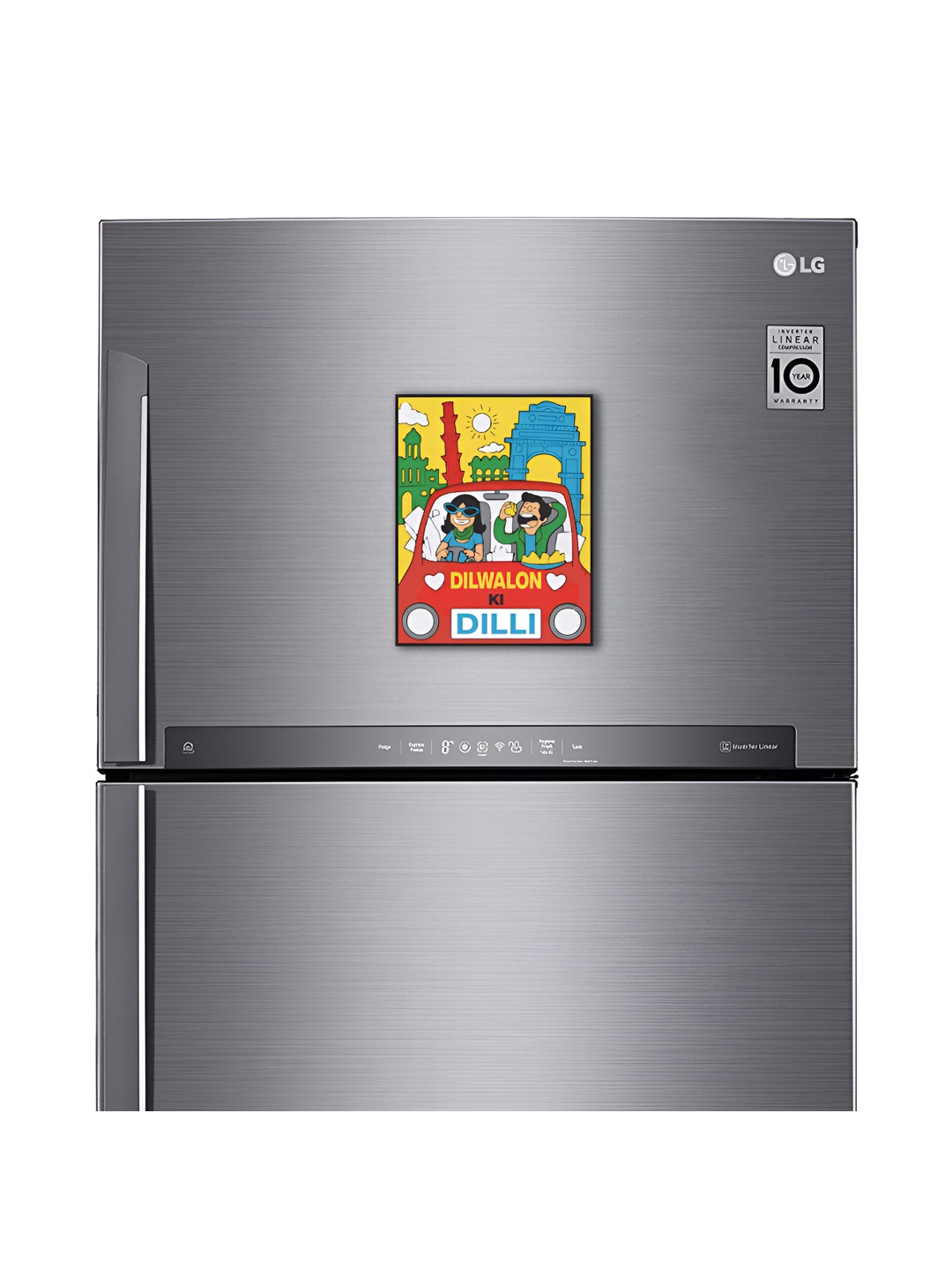 ARTBUG Yellow & Red Dilwalon Ki Dilli Printed Decorative Fridge Magnet