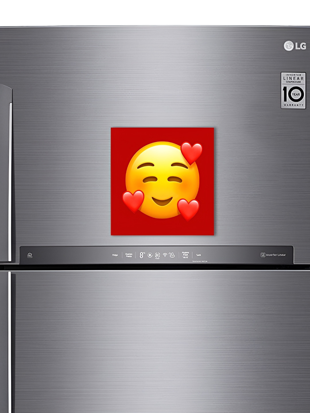 ARTBUG Yellow & Red Caring Emoji Printed Decorative Fridge Magnet