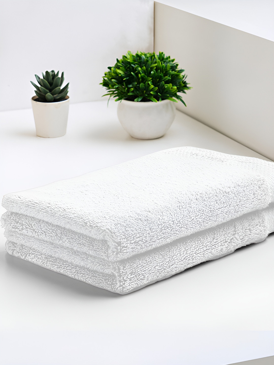 SPACES White 2 Pieces 650 GSM Cotton Hand Towels