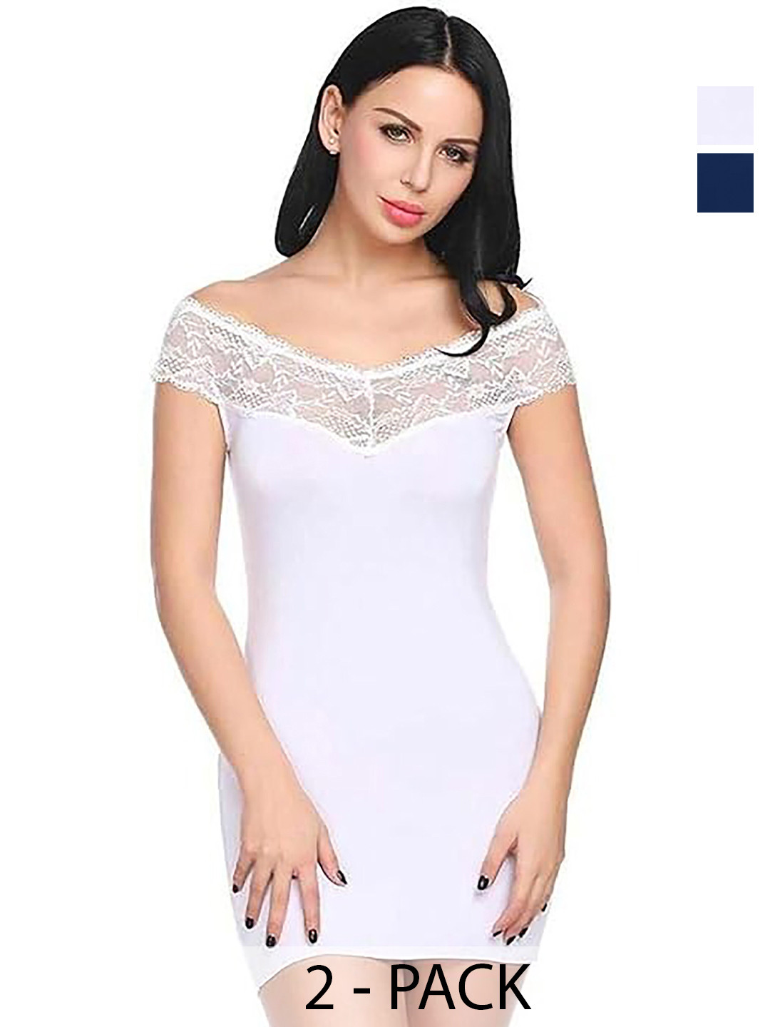 Aamarsh Pack Of 2 Off Shoulder Net Baby Doll