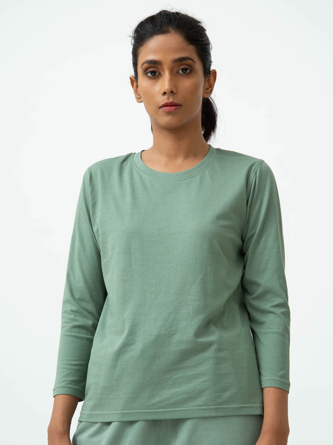 Saltpetre Women Sea Green Organic Cotton T-shirt