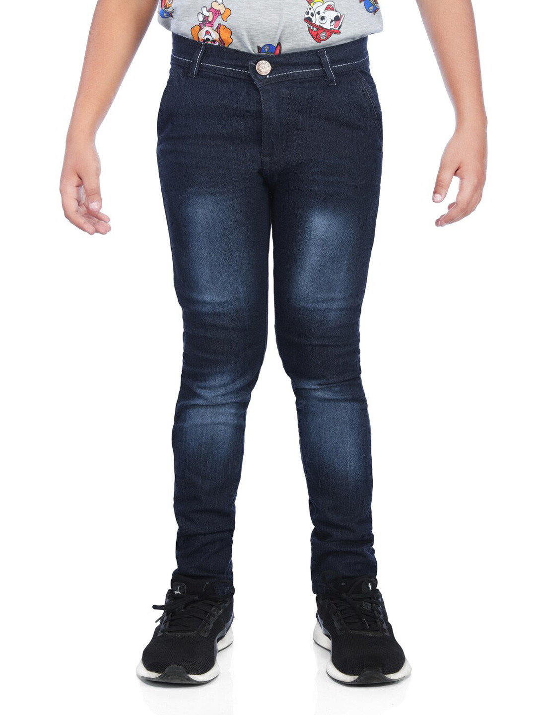 BAESD Boys Clean Look Mid-Rise Slim Fit Whiskers Jeans