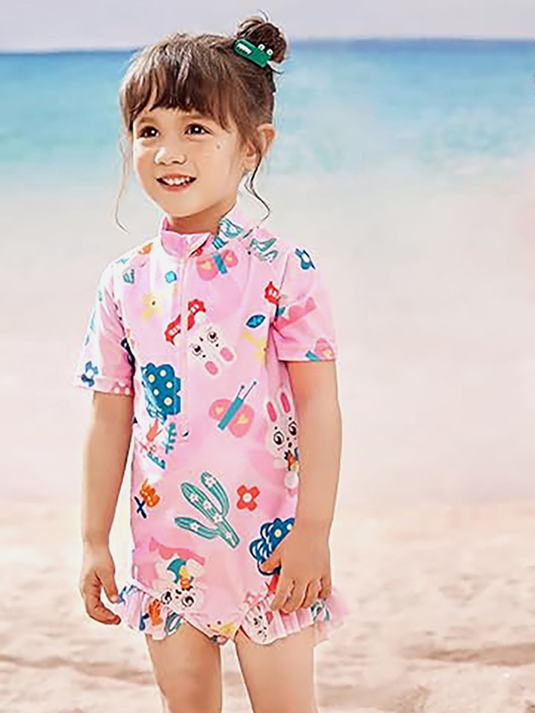 Little Surprise Box LLP Kids Abstract Printed Medium Coverage Legsuit With Cap