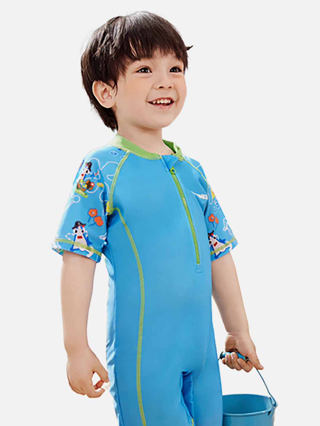 Little Surprise Box LLP Kids Abstract Printed Swim Legsuit with Cap