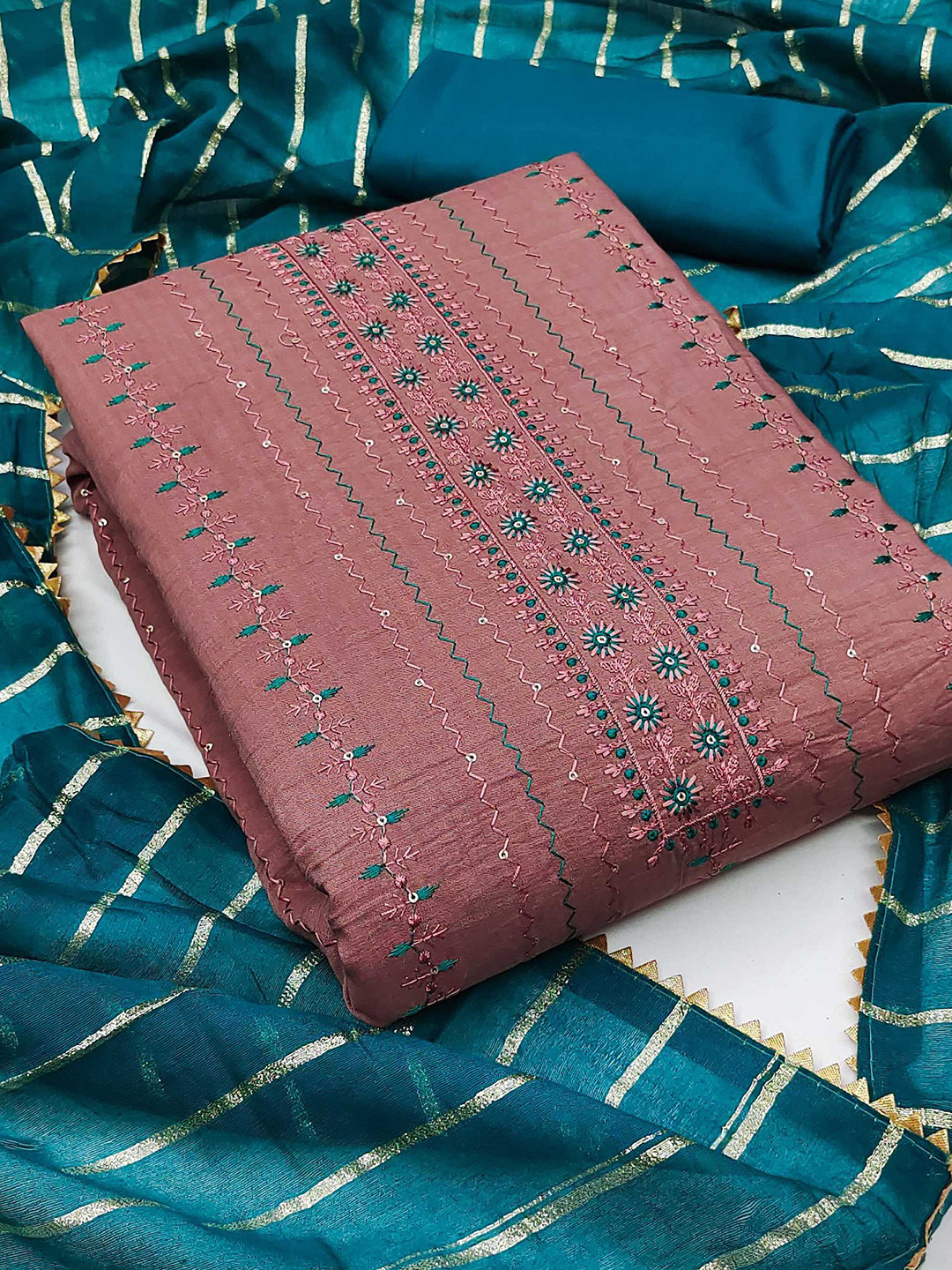 Panzora Embroidered Unstitched Dress Material