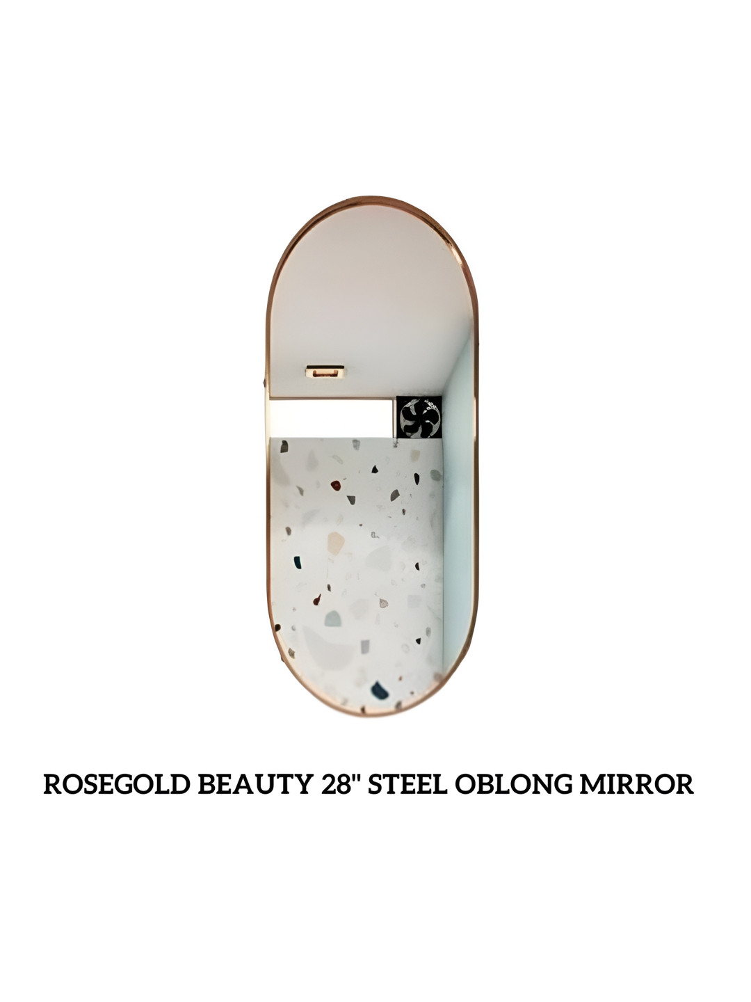 CasaGold Gold & Grey Oval-Shaped Framed Bathroom Wall Mirror