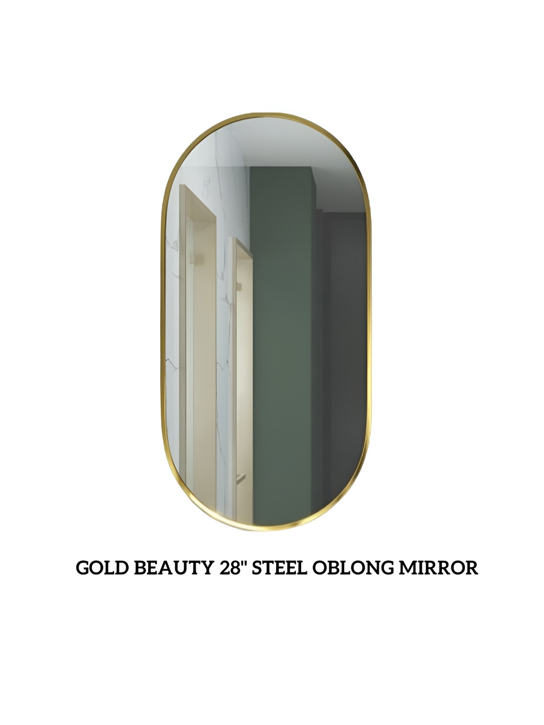 CasaGold Gold-Tone Oblong Steel Frame Mirror