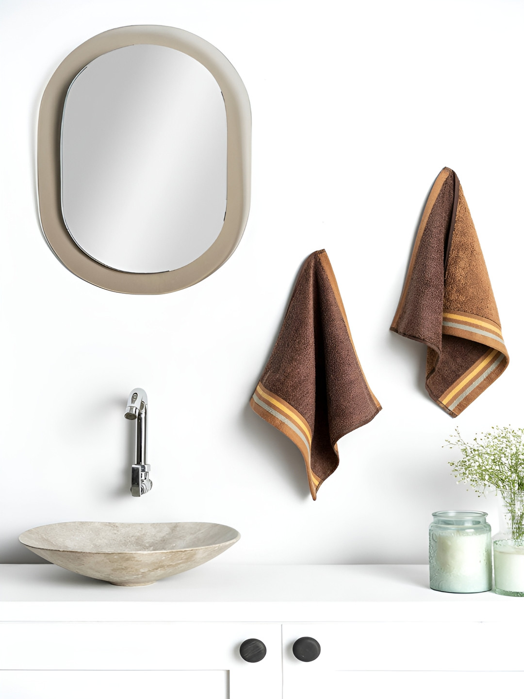 DDecor Brown 500 GSM Cotton Reversible Face Towel