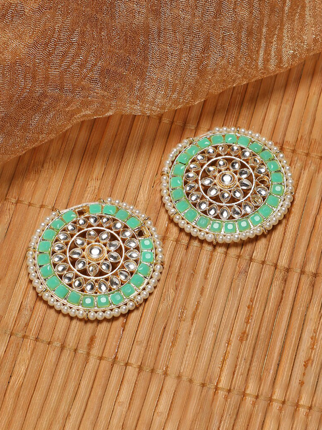 Anouk Kundan Round Stud Earrings
