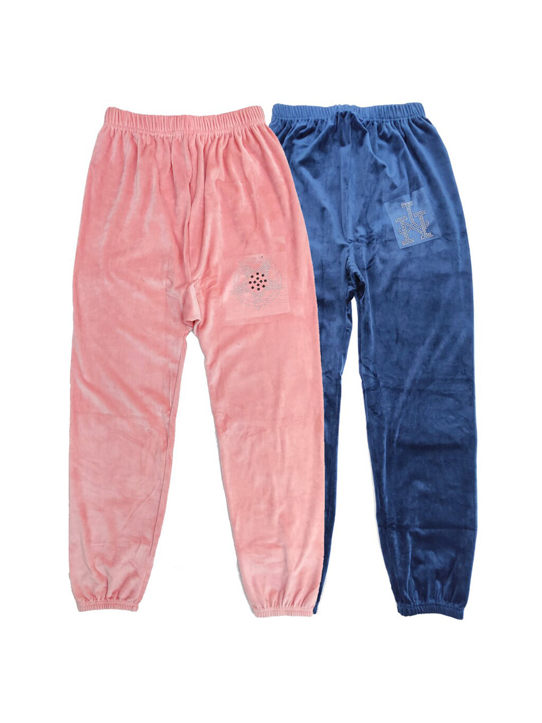MANZON Girls Pack Of 2 Velvet Joggers