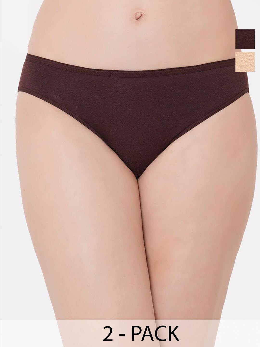 Inner Sense Pack of 2 Low-Rise Organic Cotton Antimicrobial Bikini Briefs