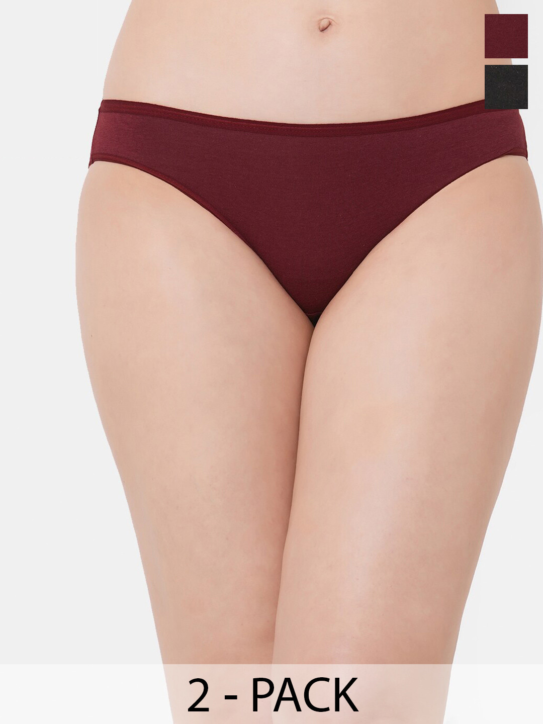 Inner Sense Pack of 2 Low-Rise Antimicrobial Bikini Briefs