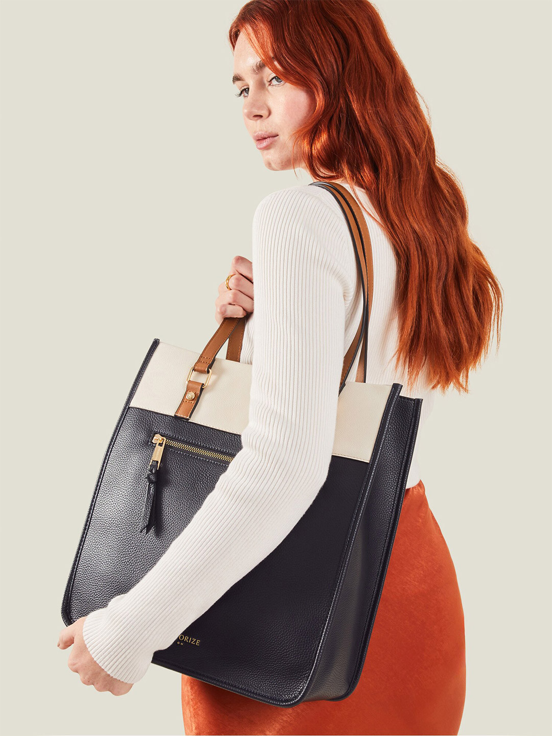 Accessorize Women Colour Block Tote Bag