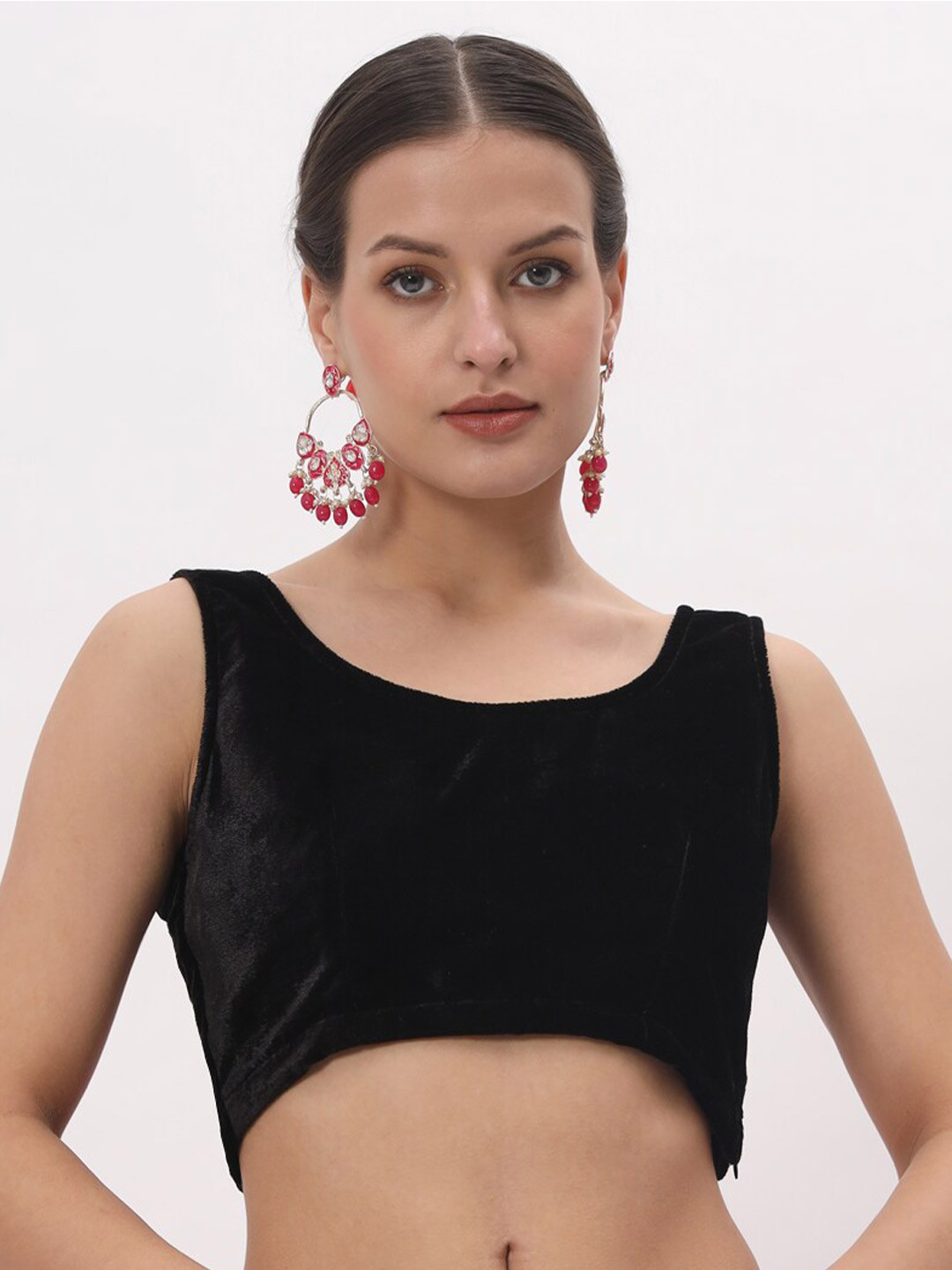 studio rasa Velvet Saree Blouse