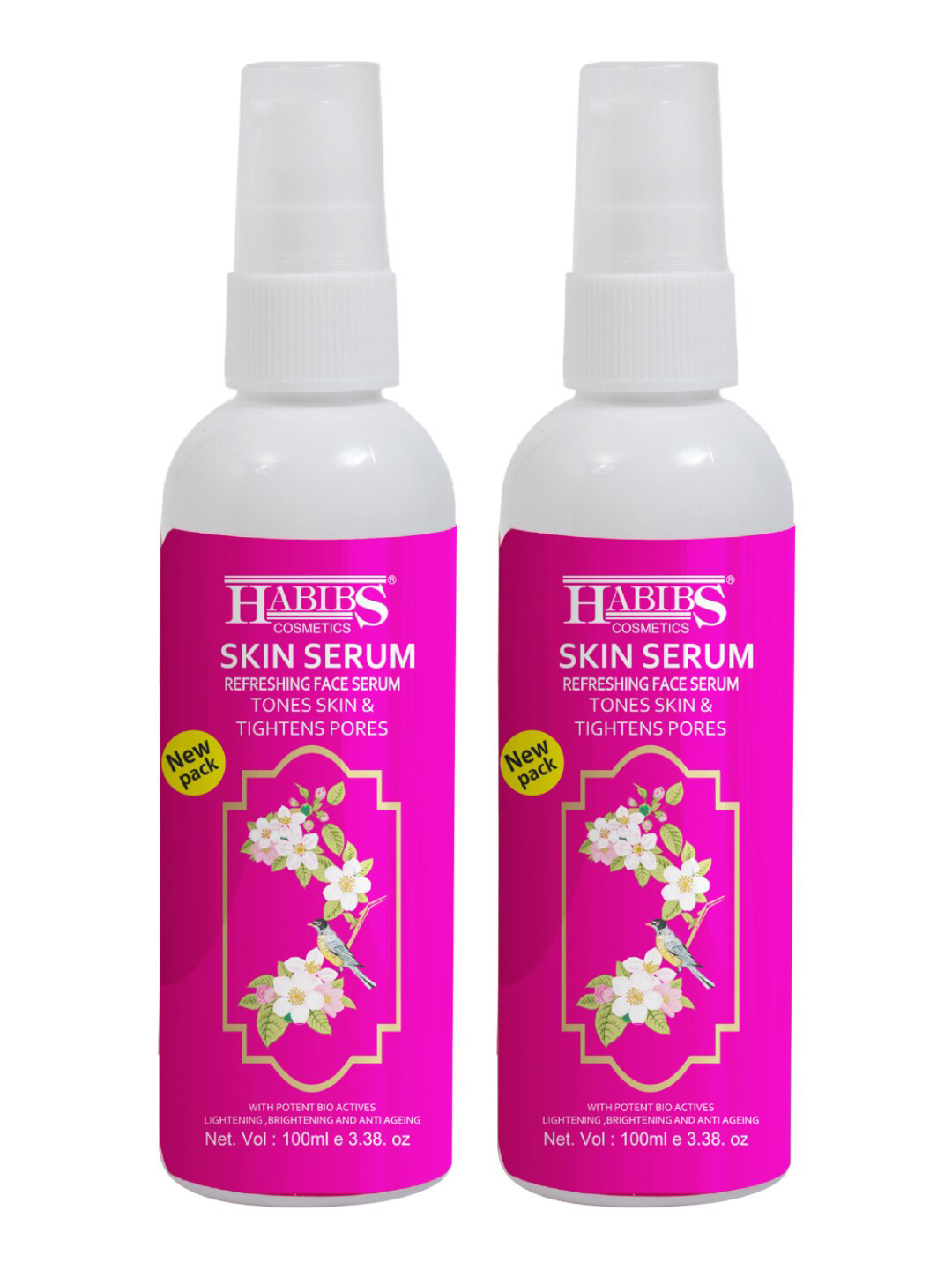 HABIBS Set Of 2 Skin Refreshing Face Serum with Jojoba Oil & SPF Properties - 100ml Each