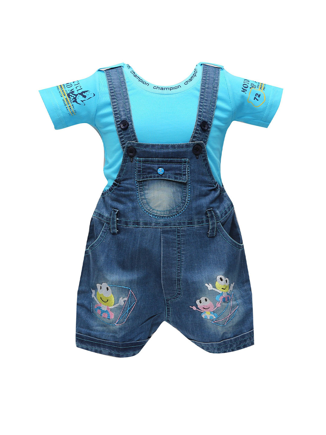 BAESD Infants Printed Denim Dungarees With T-Shirt