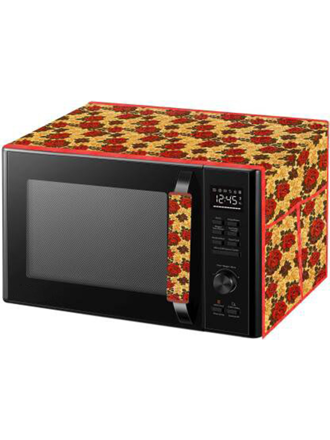 Dakshya Industries Yellow & Red Printed Microwave Appliance Cover