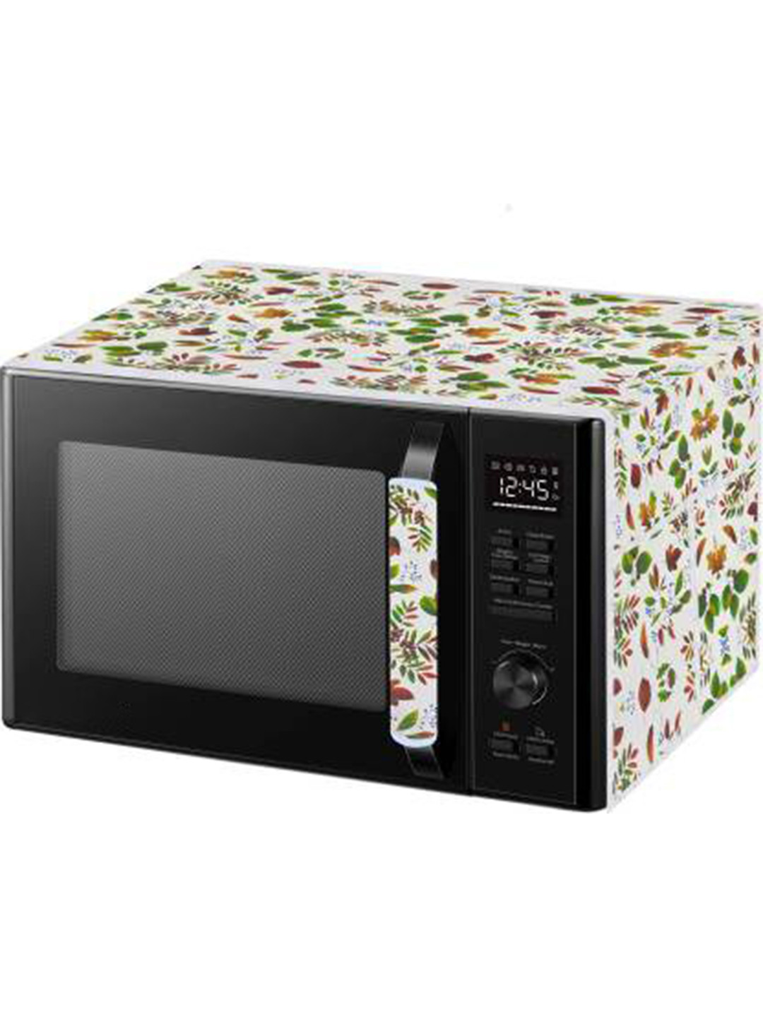 Dakshya Industries Green & White Printed Microwave Oven Appliance cover