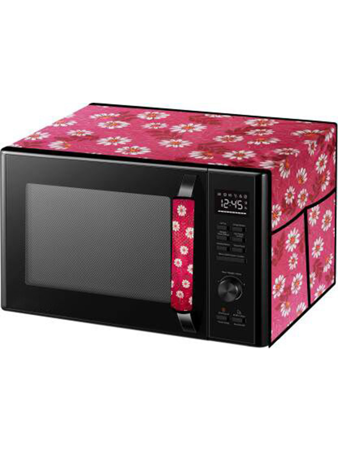 Dakshya Industries Pink & White Printed Microwave Oven Appliance Cover