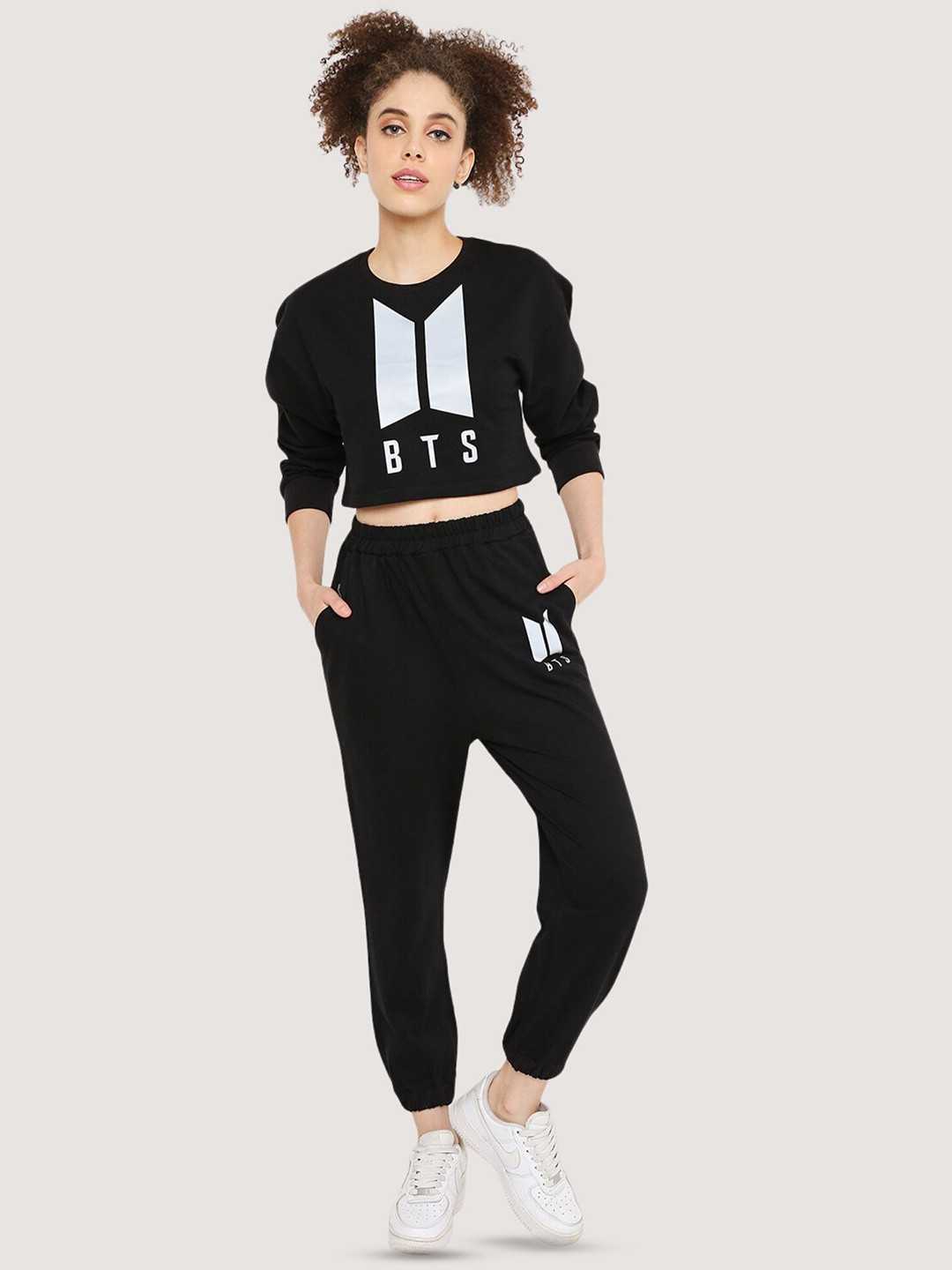 BLANCD BTS Printed Cropped Sweatshirt & Joggers Co-Ords