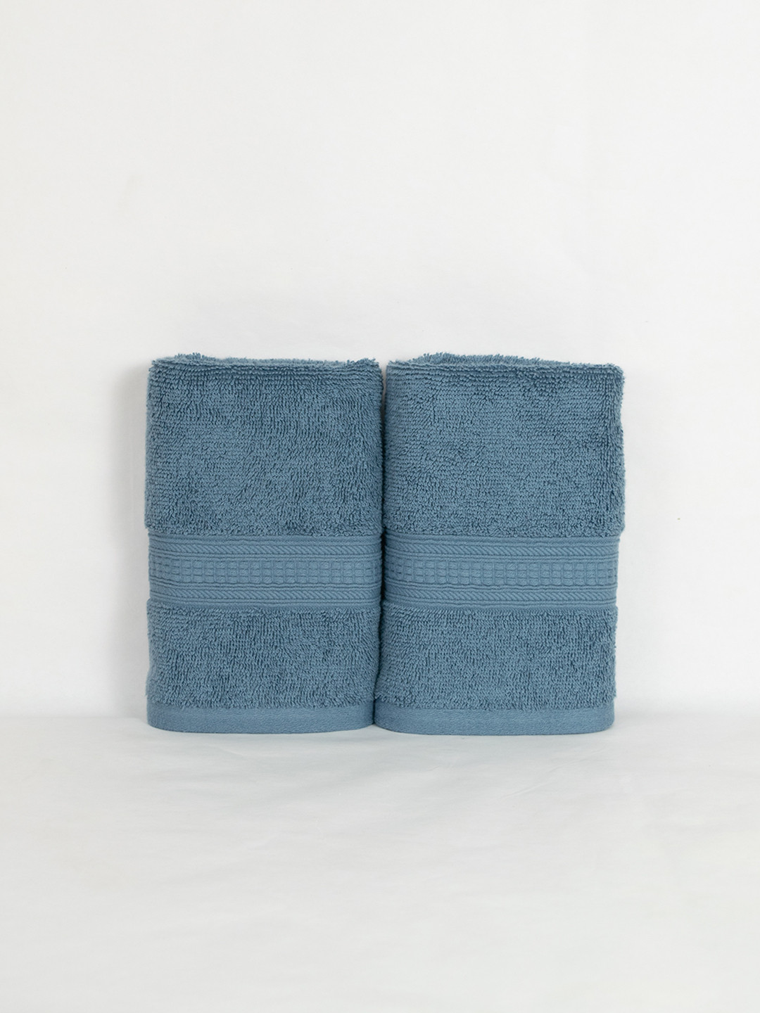 Aura  Blue 2-Pcs 550GSM Pure Cotton Ultra Soft & Highly Absorbent Hand Towels