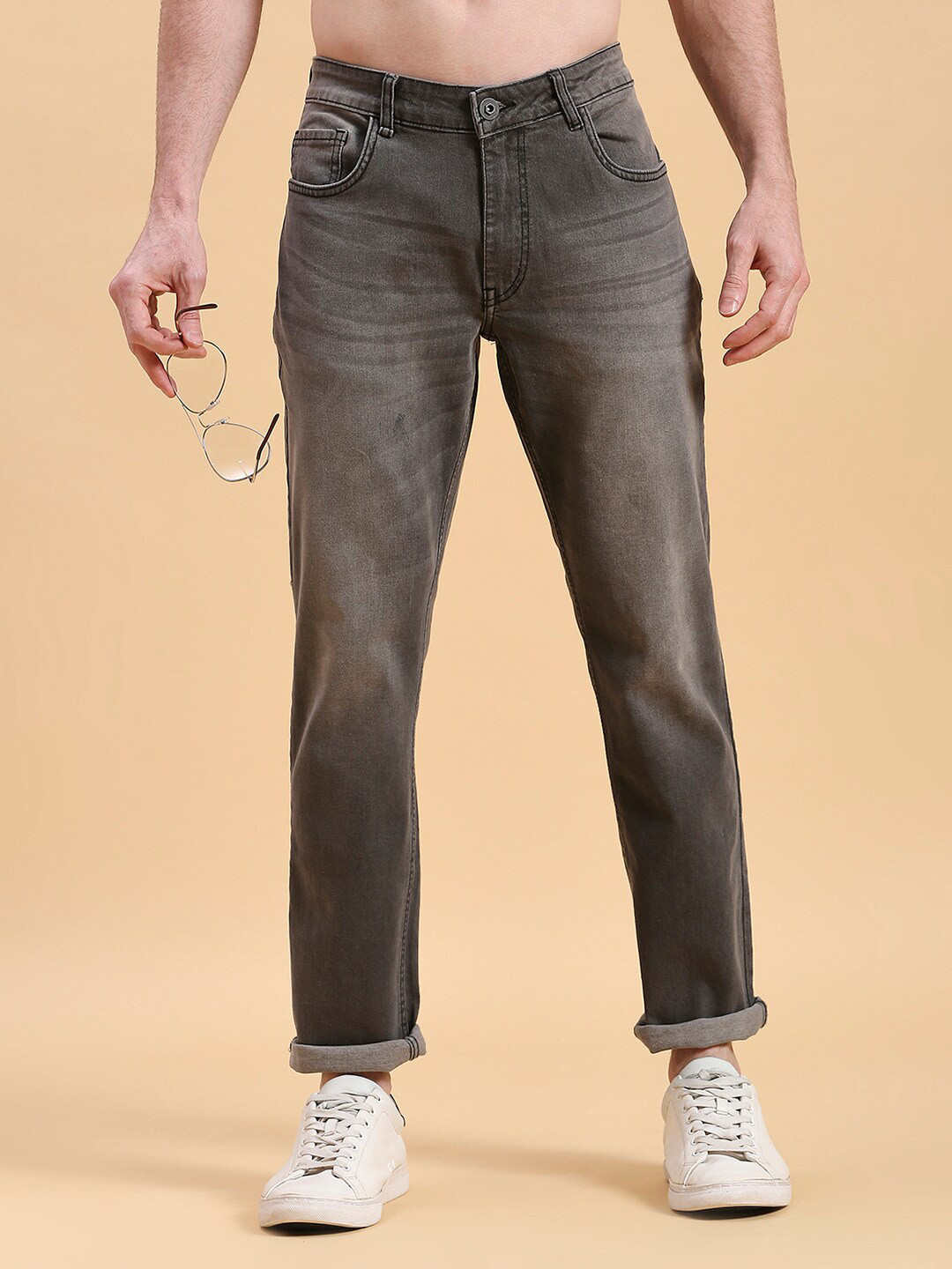 The Roadster Lifestyle Co. Men Black Super Slim Fit Mid-Rise Heavy Fade Stretchable Jeans