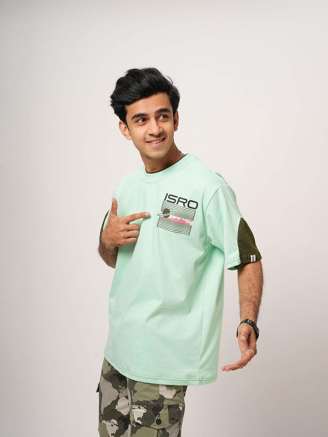 Ascend 47 Women Green Printed T-shirt