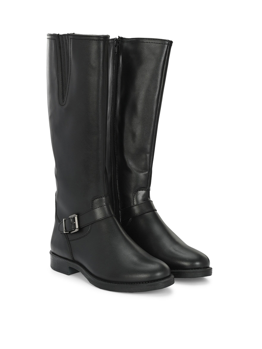 Delize Women Vegan Leather Zip-Up High-Top Chelsea Boots