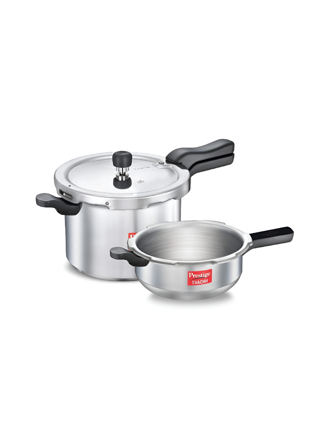 Prestige Svachh Silver Aluminium Induction Base 2 Outer Lid Pressure Cooker-