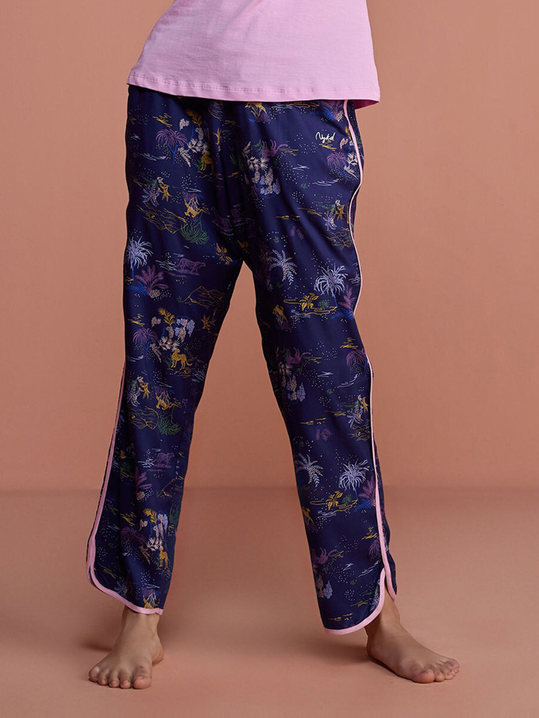 Nykd Women Sleep In Step Out Lounge Pants NYS130-JUNGLE BLUE
