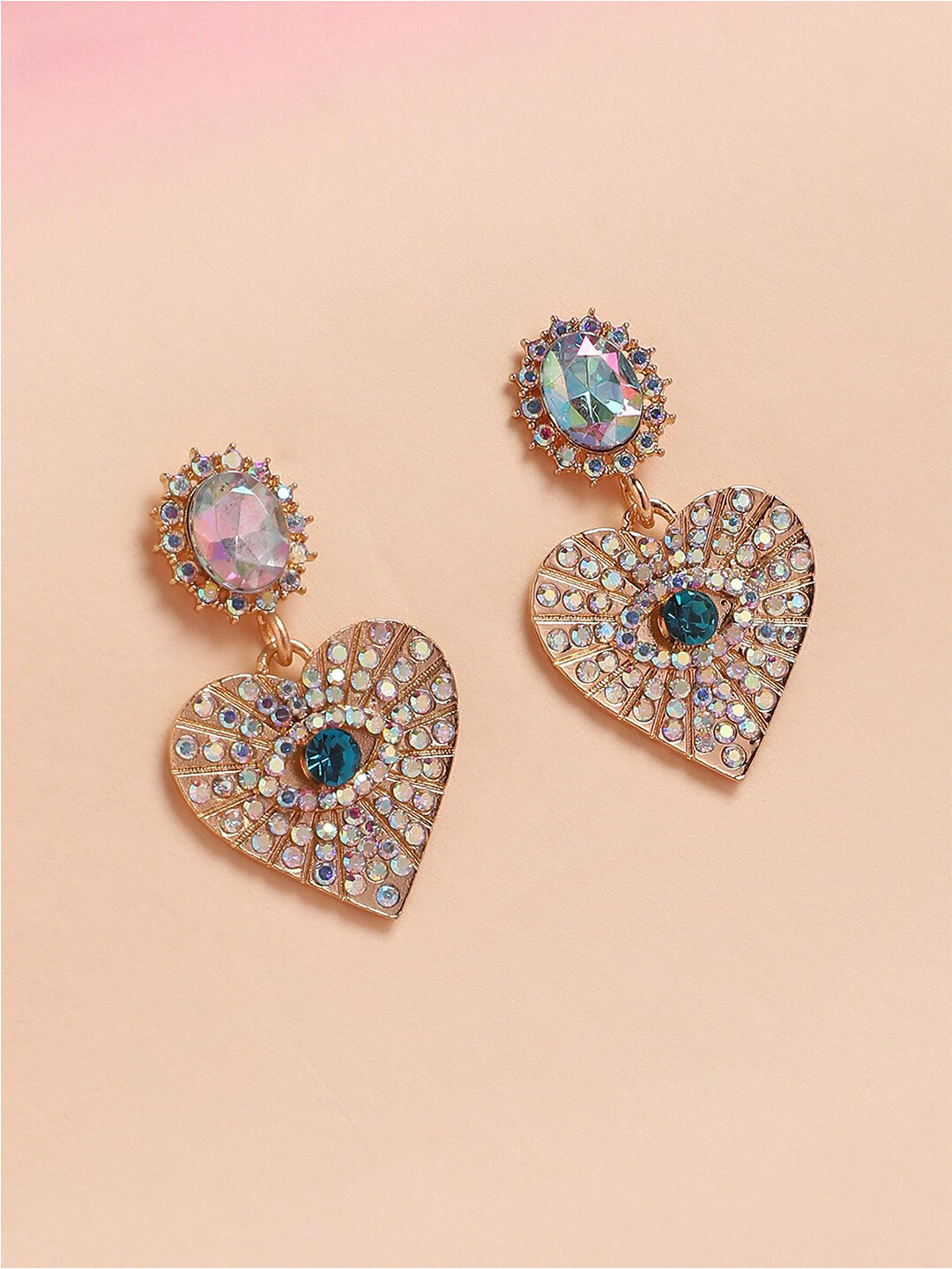 DressBerry Blue Gold Plated Drop Earrings