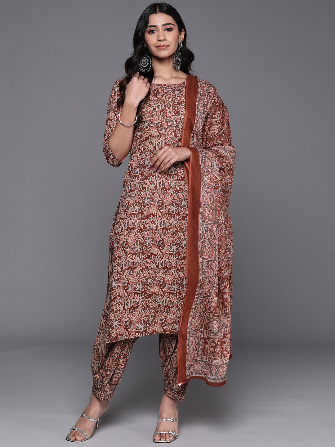 Libas Floral Printed Pure Cotton Kurta with Salwar & Dupatta