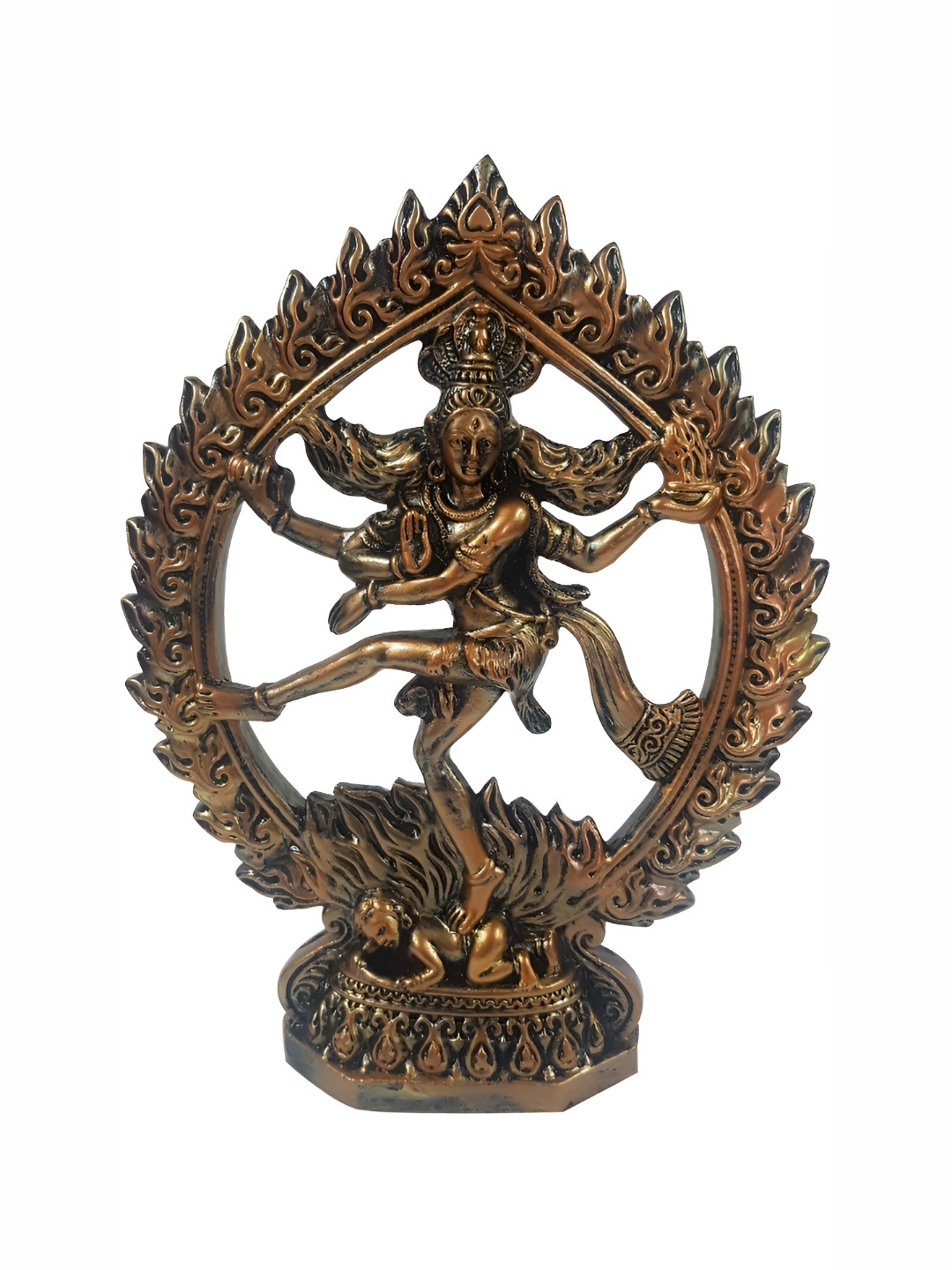 ESVAR STONECRAFT Copper Polyresin Natural Prayer Room Medium Showpiece - 10.6 Inches