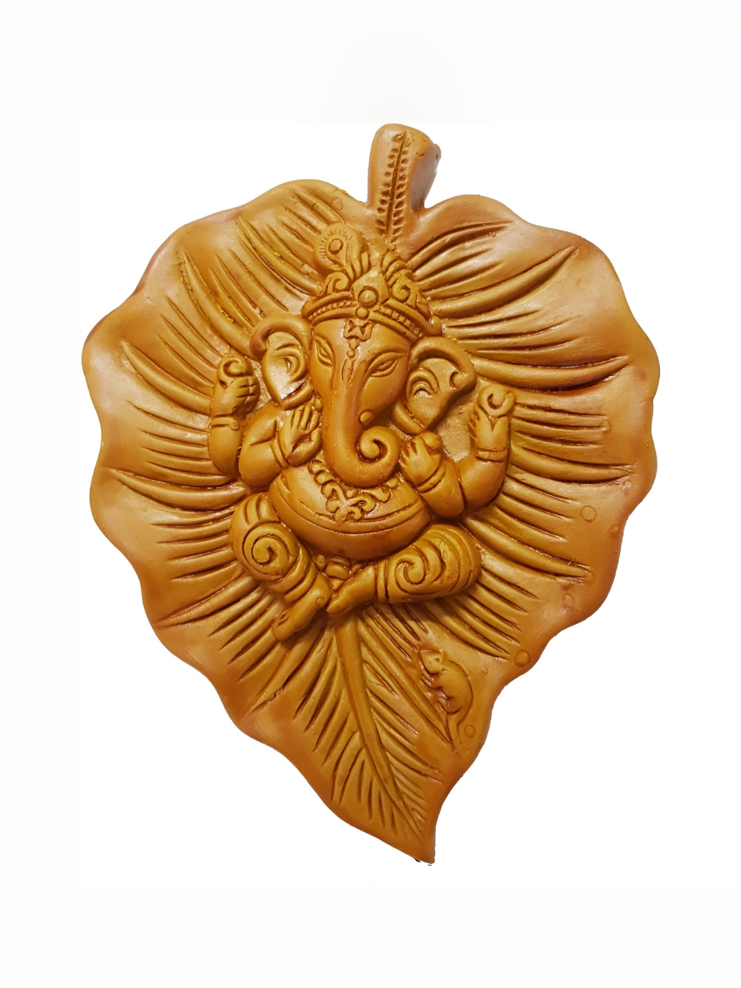 ESVAR STONECRAFT Brown Terracotta Natural Prayer Room Large Showpiece - 9.1 Inches