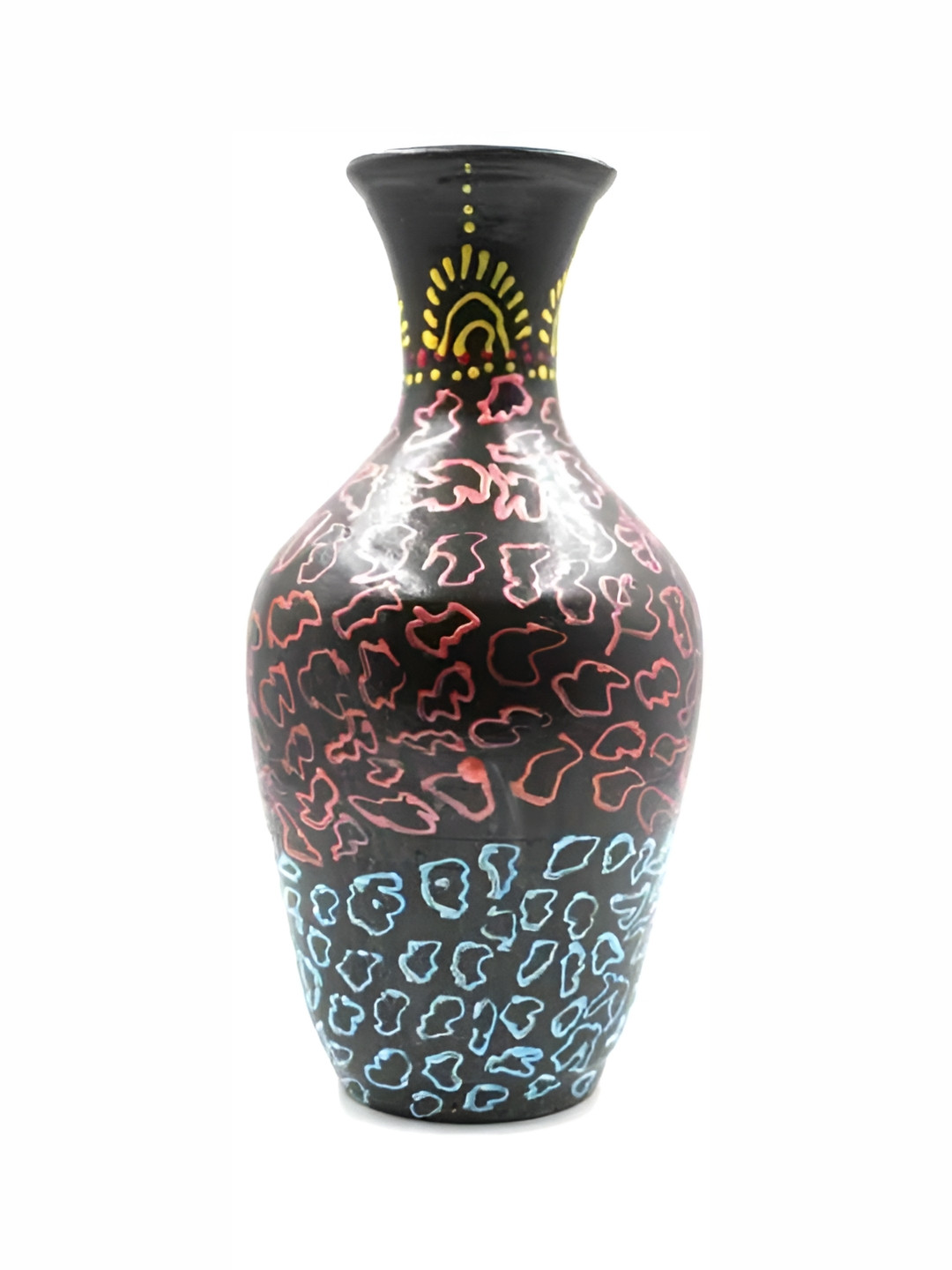 ESVAR STONECRAFT Black Printed Terracotta Vases