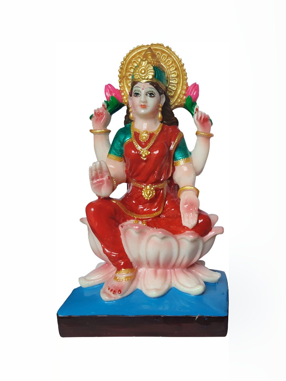 ESVAR STONECRAFT Red Polyresin Glossy Living Room Tiny Showpiece - 6.9 Inches