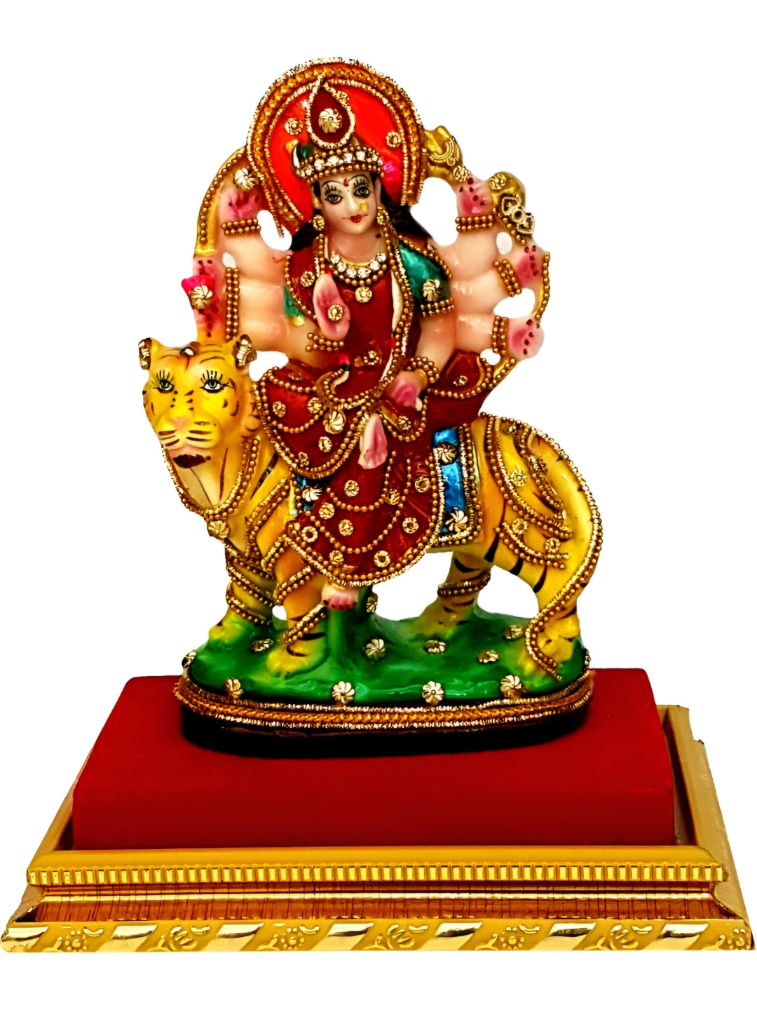 ESVAR STONECRAFT Red Polyresin Glossy Living Room Small Showpiece - 9.1 Inches