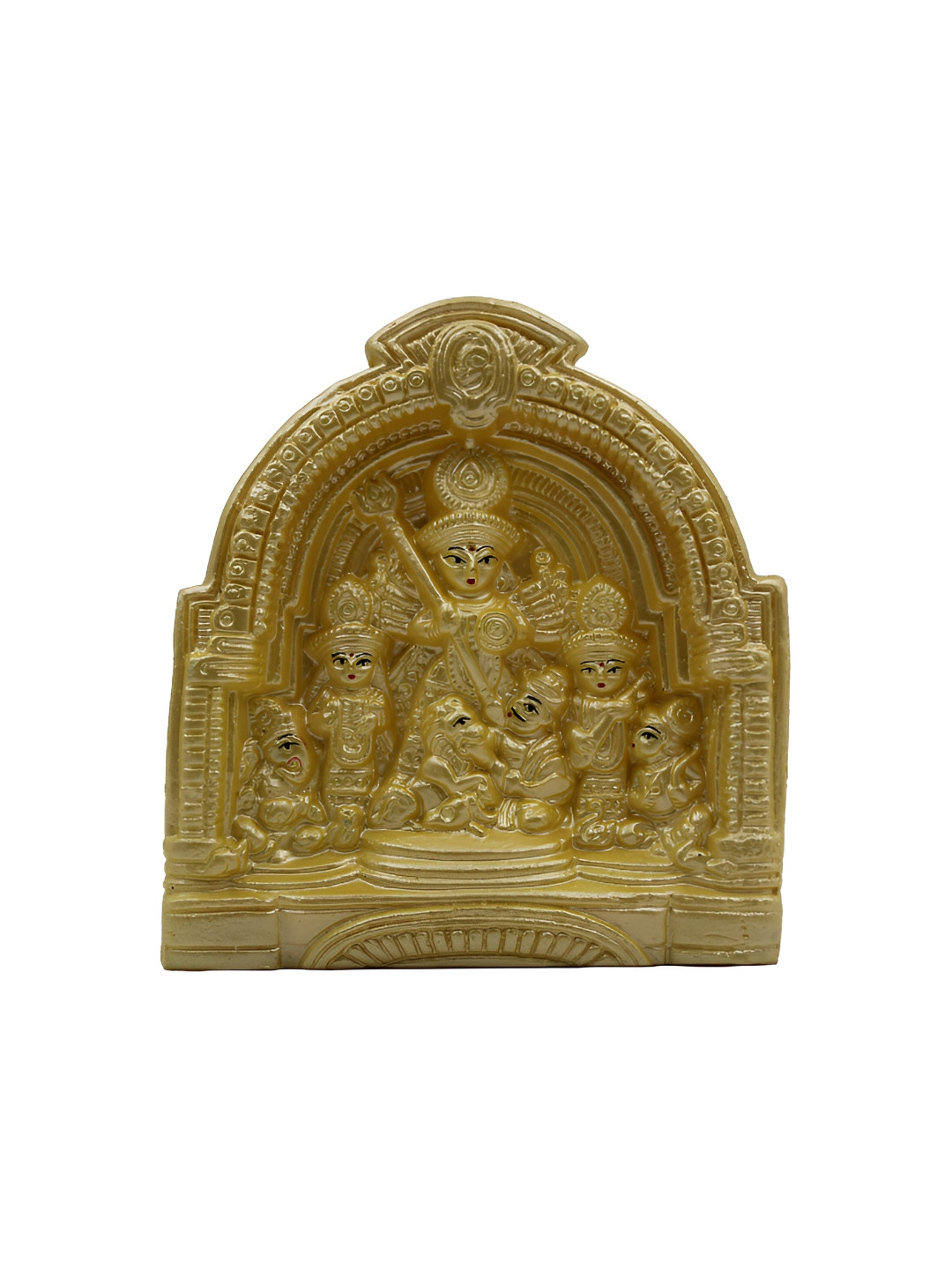 ESVAR STONECRAFT Yellow Polyresin Natural Prayer Room Small Showpiece - 4.6 Inches