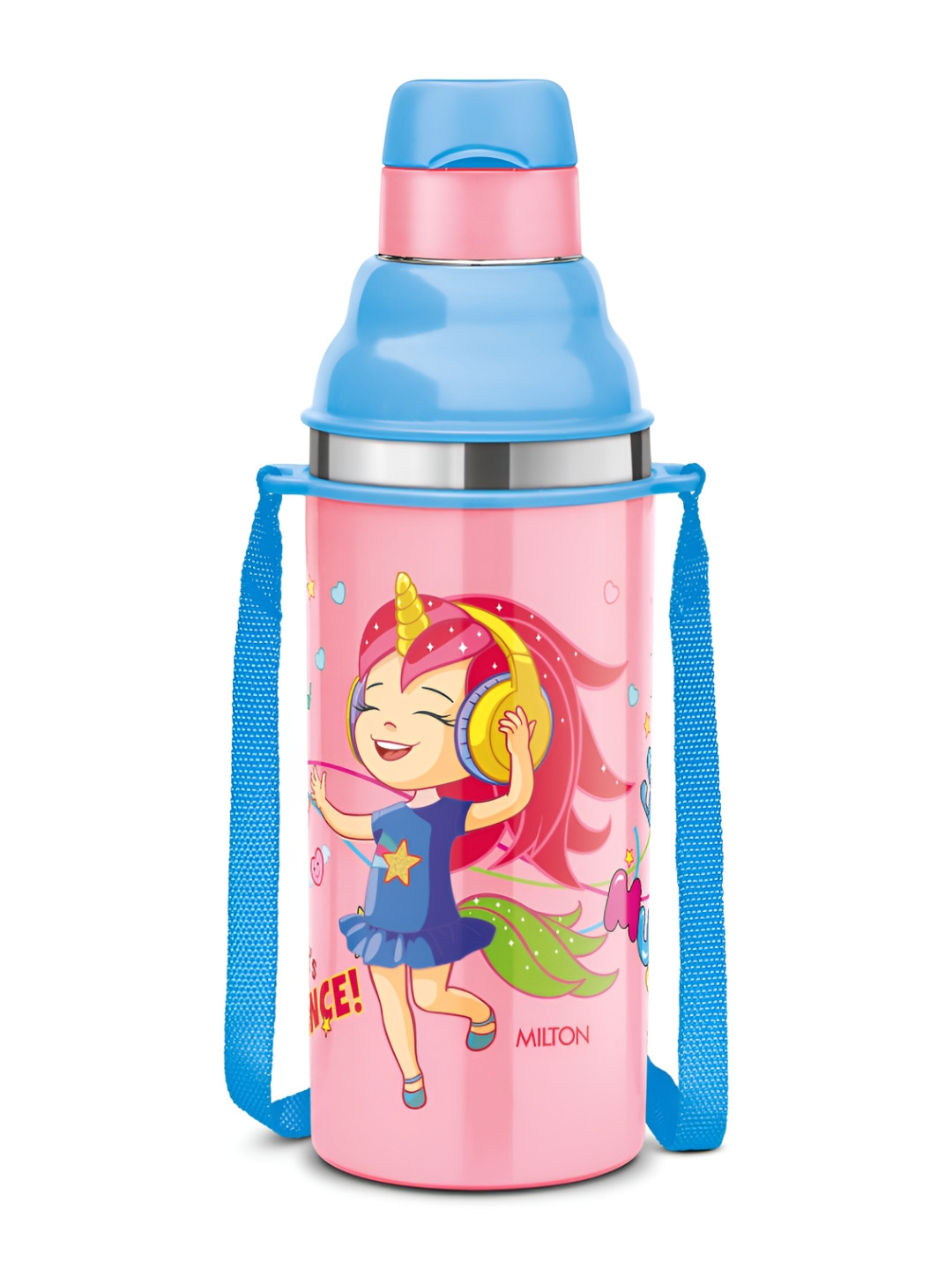 Milton Kool Stunner Pink Conversational Plastic Spill Proof Water Bottle - 420ml