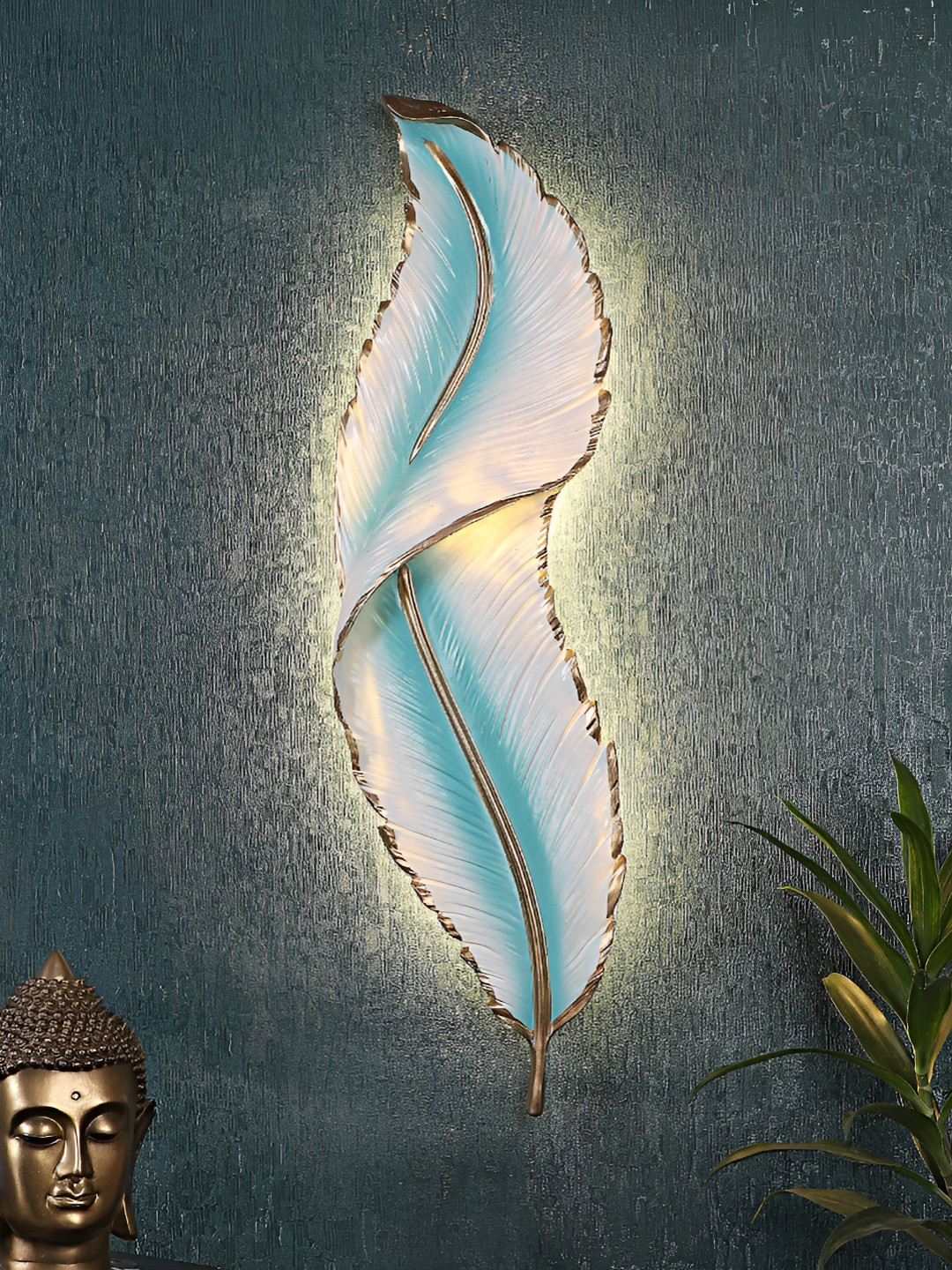 ELIANTE White & Blue Acrylic Contemporary Abstract Shaped Wall Lamp