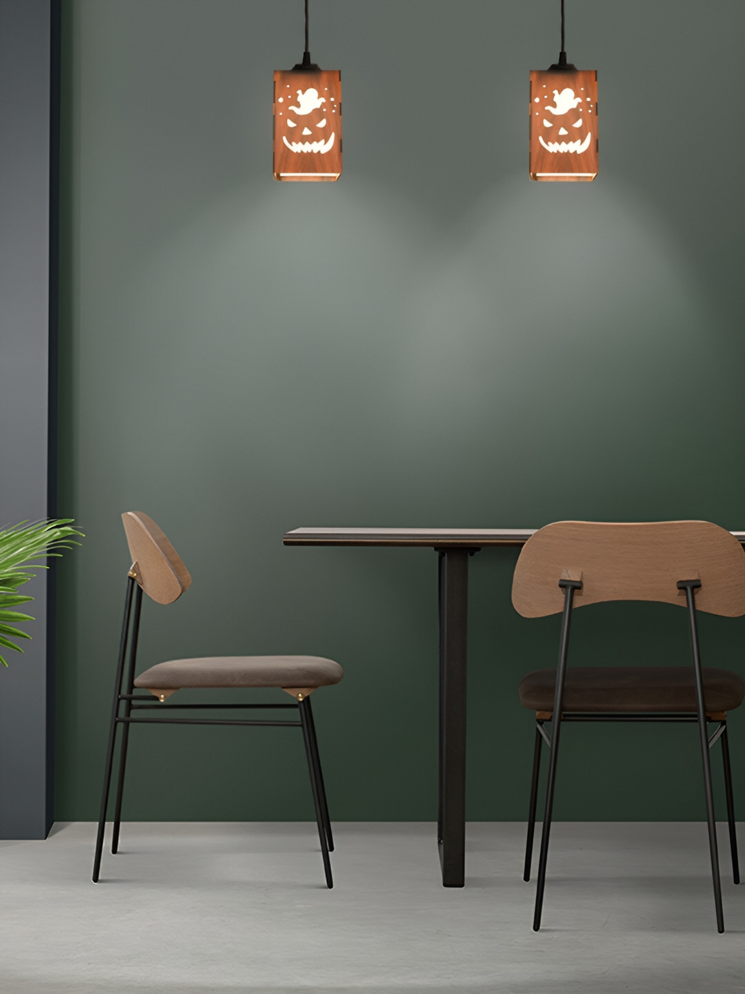 GojeevaBrown 4 Pieces Rectangle Textured Wooden Contemporary Ceiling Lamps