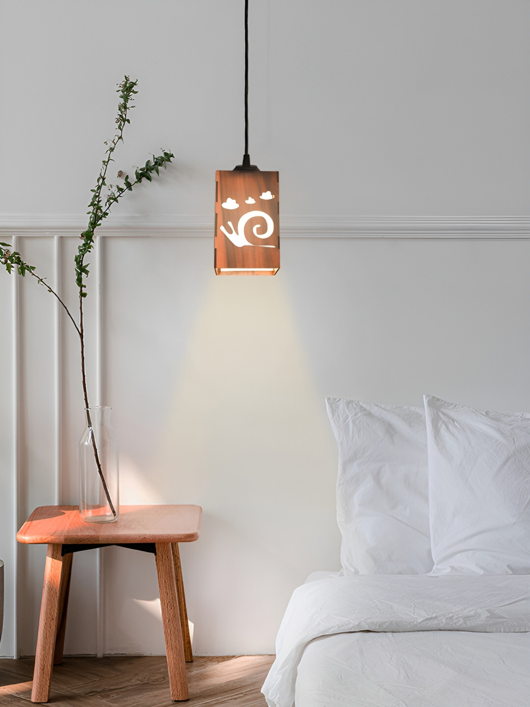 Gojeeva Brown Textured Ceiling Lamp With Adjustable Cord