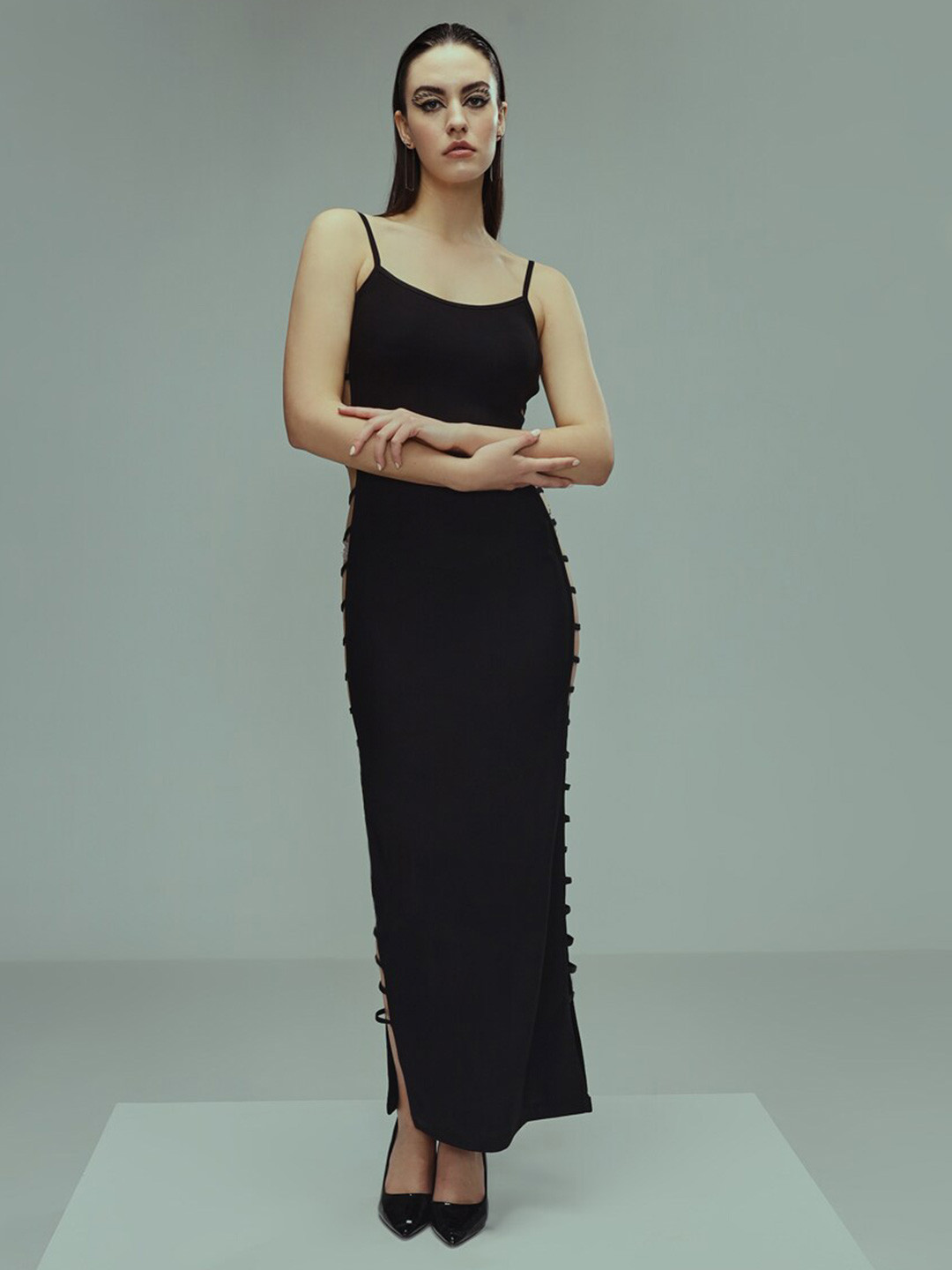 BAESD Shoulder Straps Maxi Bodycon Casual Dress