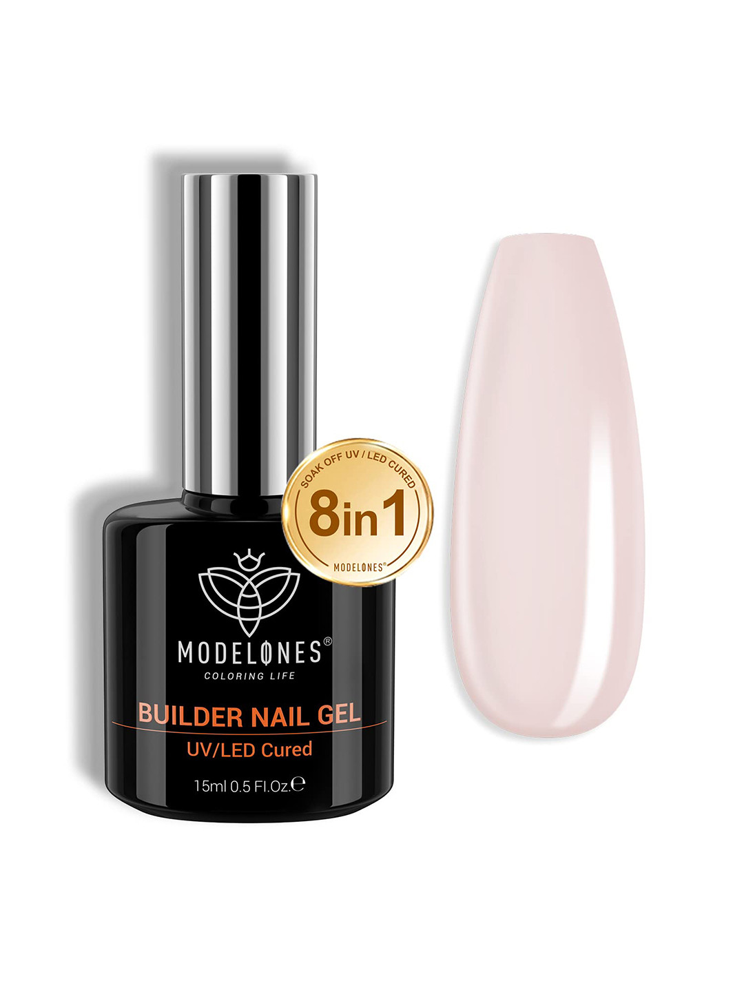 Modelones 8-In-1 Builder Nail UV LED Long Lasting Gel Nail Polish 15ml - Nude Pink