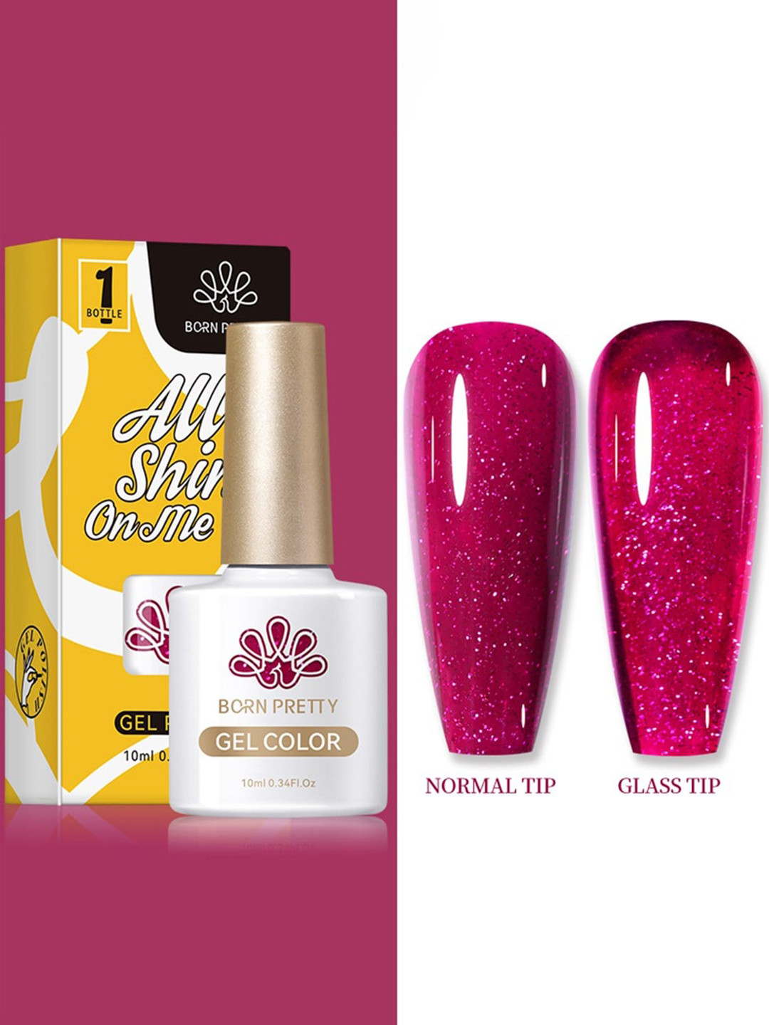 BORN PRETTY All Shine On Me Long Lasting Soak-Off Gel Nail Polish 10 ml - Shade CG124